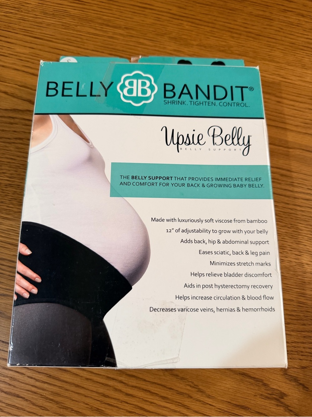 Belly Bandit Upsie Belly Maternity Support Band - Teal Accents, Nude Band